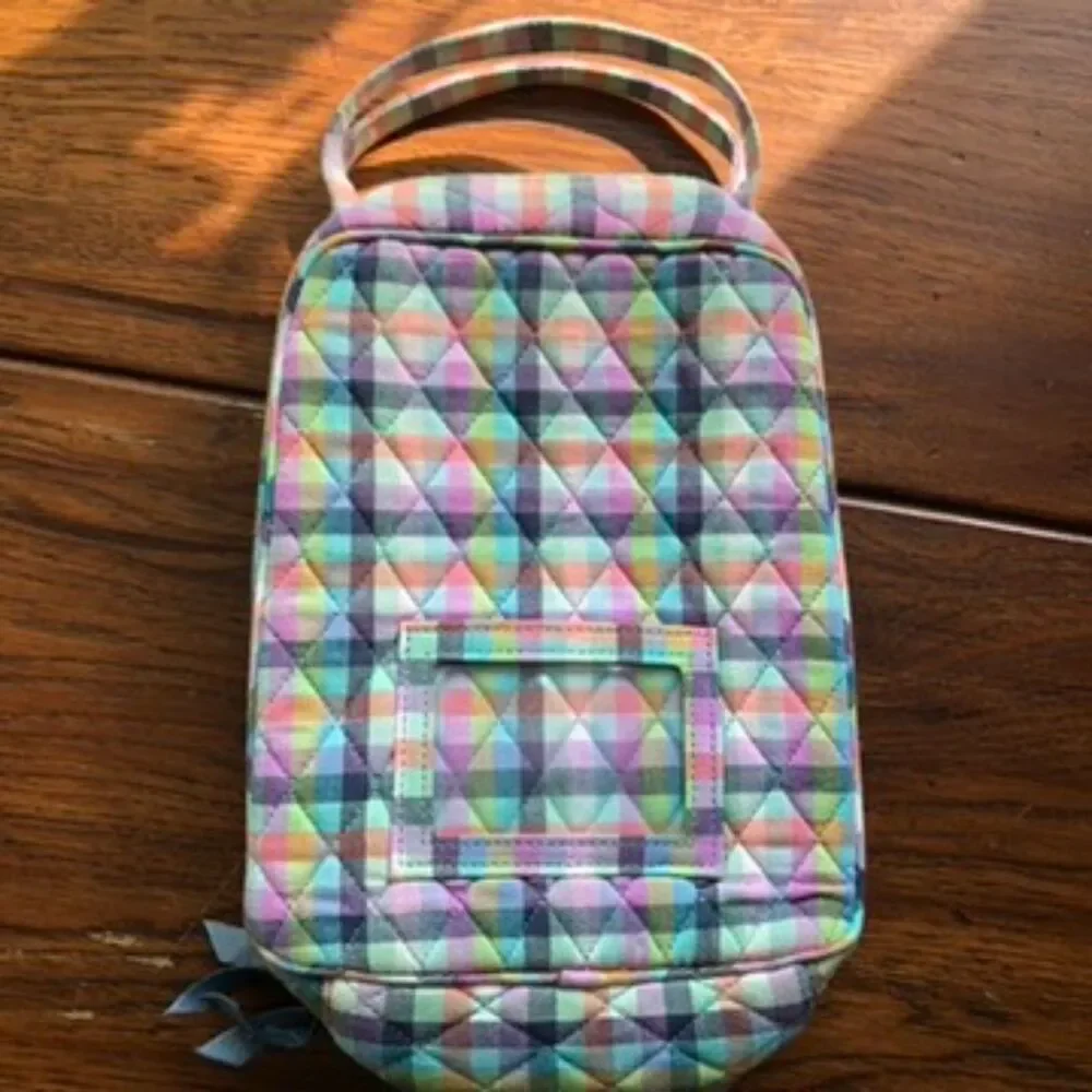 Vera Bradley Insulated School Work Lunch Bunch Bag Gingham Plaid Zip Around - Picture 2 of 6